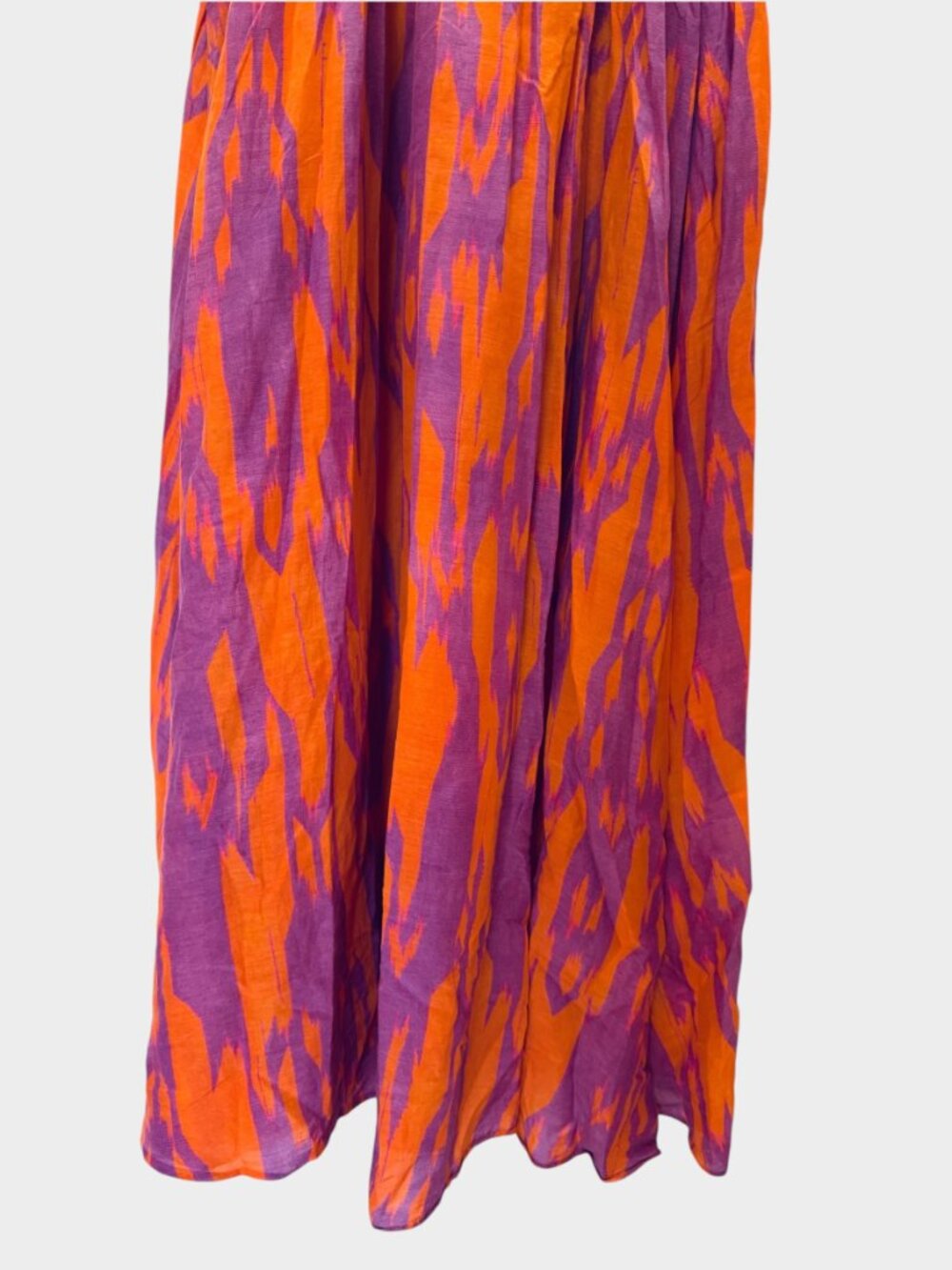 Maria Cher Targatal Midi Dress Square Neck Side Zipper, Orange Lilac - Picture 9 of 12